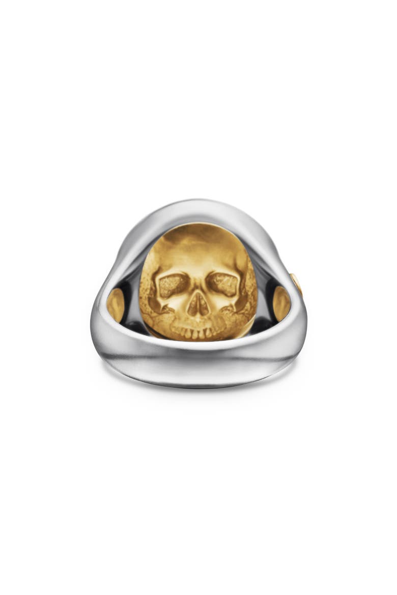 Life & Death Duality Signet Ring in Sterling Silver with 18K Yellow Gold, Alternate, color, STERLING SILVER W/ 18K GOLD