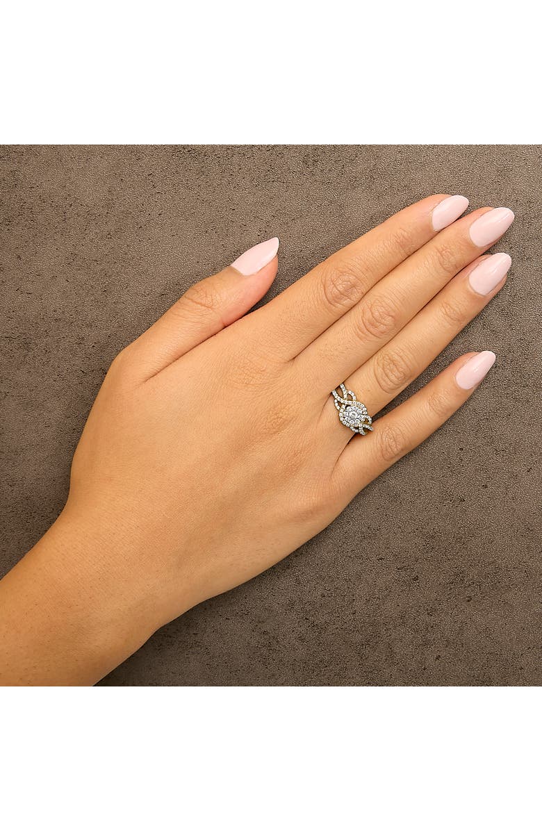 Haus of Brilliance 10K Gold 3/4 Cttw Diamond Floral Cluster Head Cocktail Ring, Alternate, color, Rose Gold