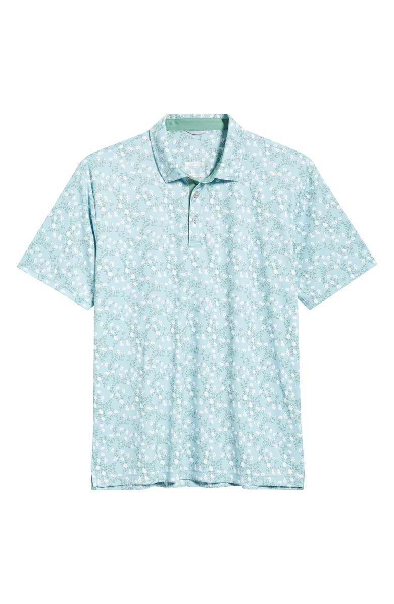 Swannies Breeze Floral Performance Golf Polo, Alternate, color, Surf