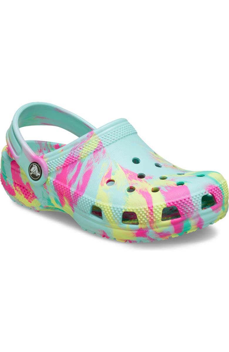 CROCS Kids' Classic Marbled Clog, Main, color, Aquamarine Multi