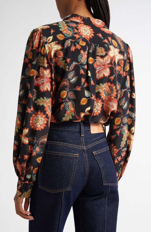 Ulla Johnson Florian Long Sleeve Silk Top In Hellebore