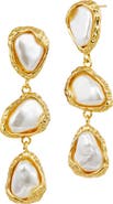 SAVVY CIE JEWELS Imitation Pearl Pebble Drop Earrings