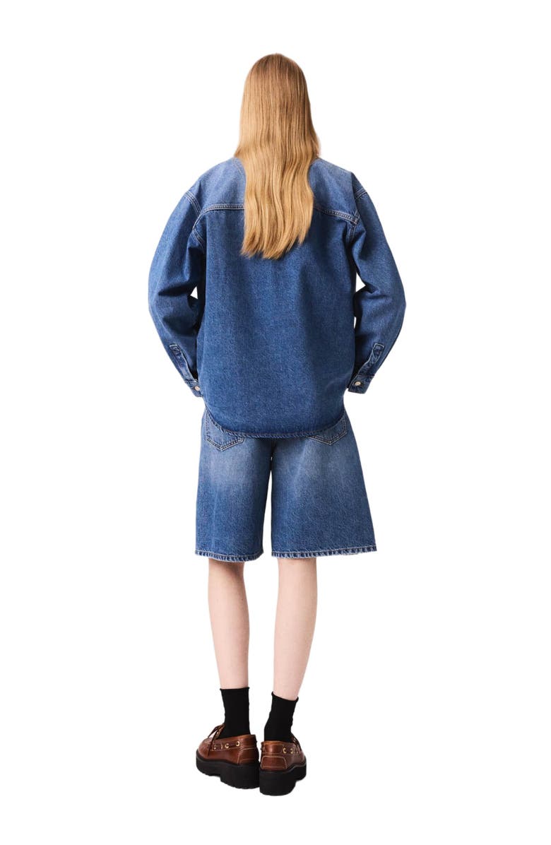 maje Faded denim jacket, Alternate, color, Blue