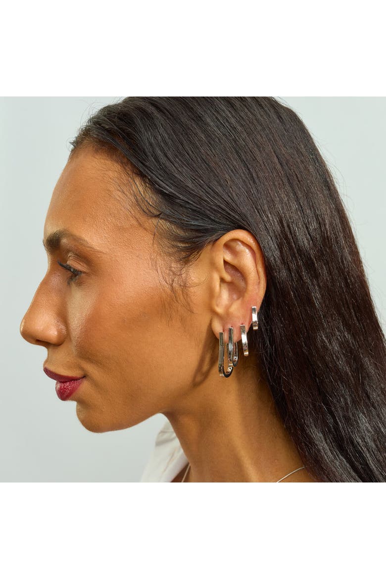 Petal Hoops Medium, Alternate, color, Sterling Silver