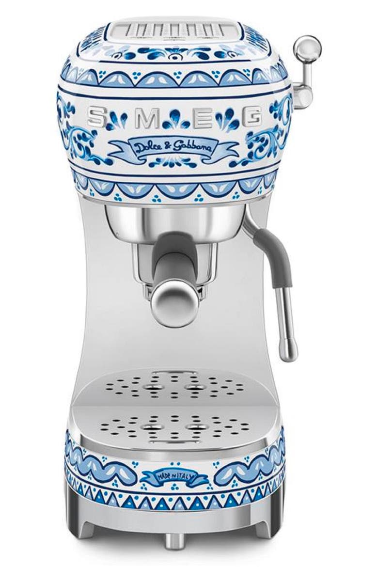 x Dolce & Gabbana Blu Mediterraneo Manual Espresso Machine, Main, color, BLU MEDITERRANEO