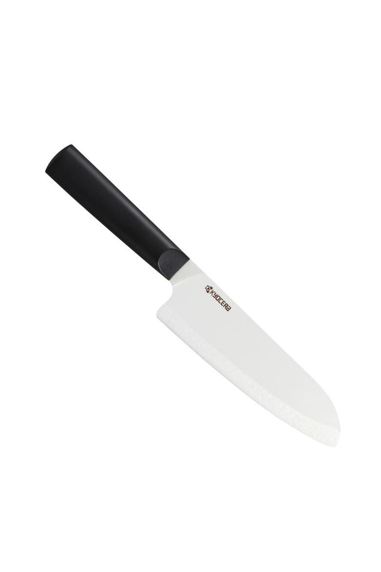 INNOVATIONwhite® 6-Inch Ceramic Santoku Chef's Knife, White Blade with Non-Slip Black Handle, Main, color, White