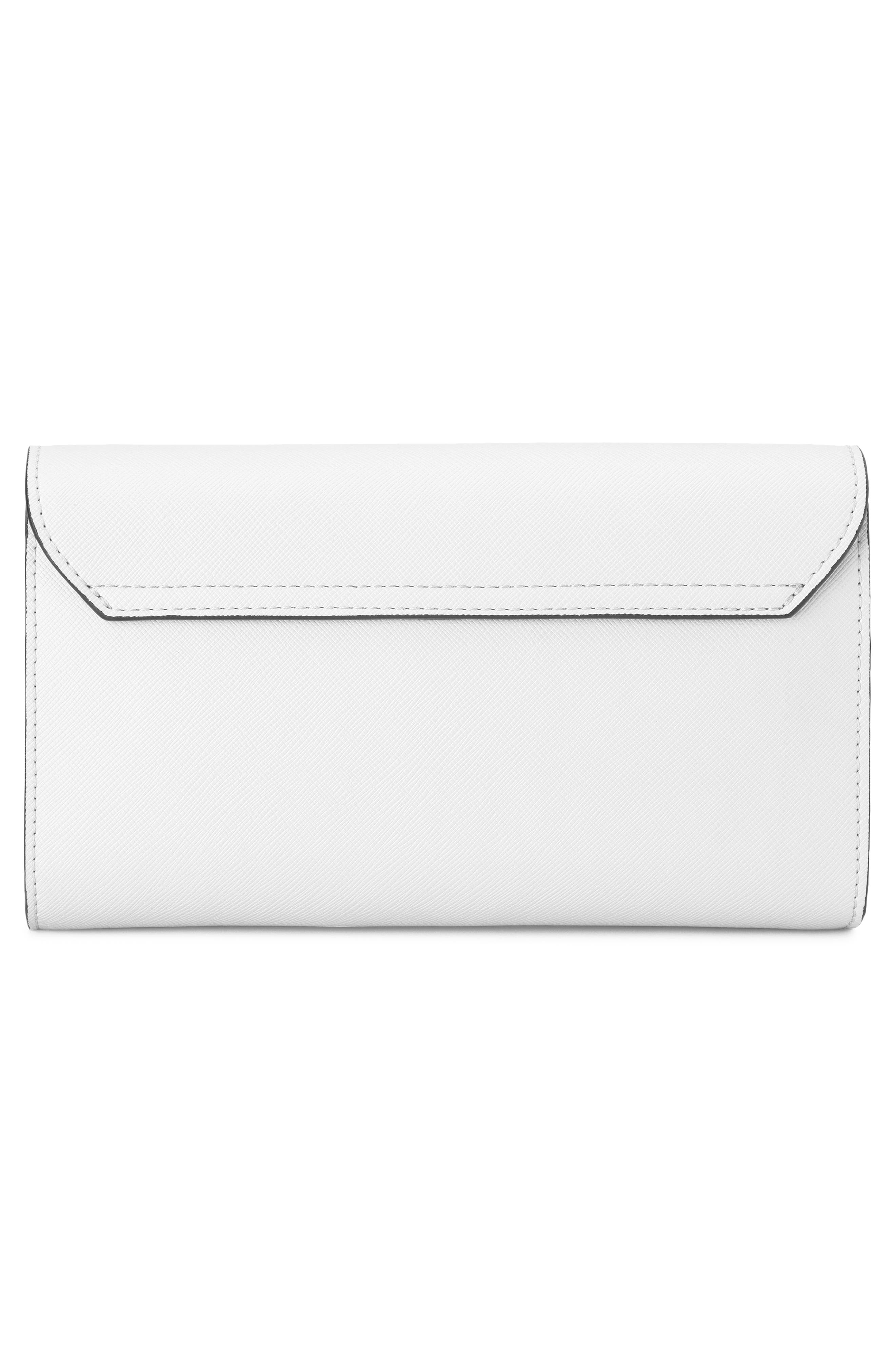 Nic Faux Leather Clutch, Alternate, color, WHITE