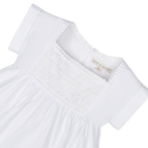 Hope & Henry Girls' Organic Seersucker Empire Waist Dress, Kids In White Seersucker