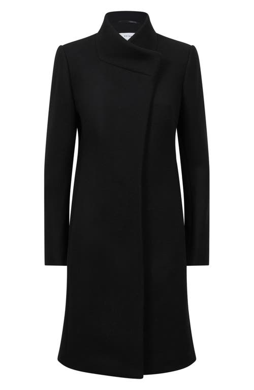 Reiss Mia Wool Blend Coat In Black