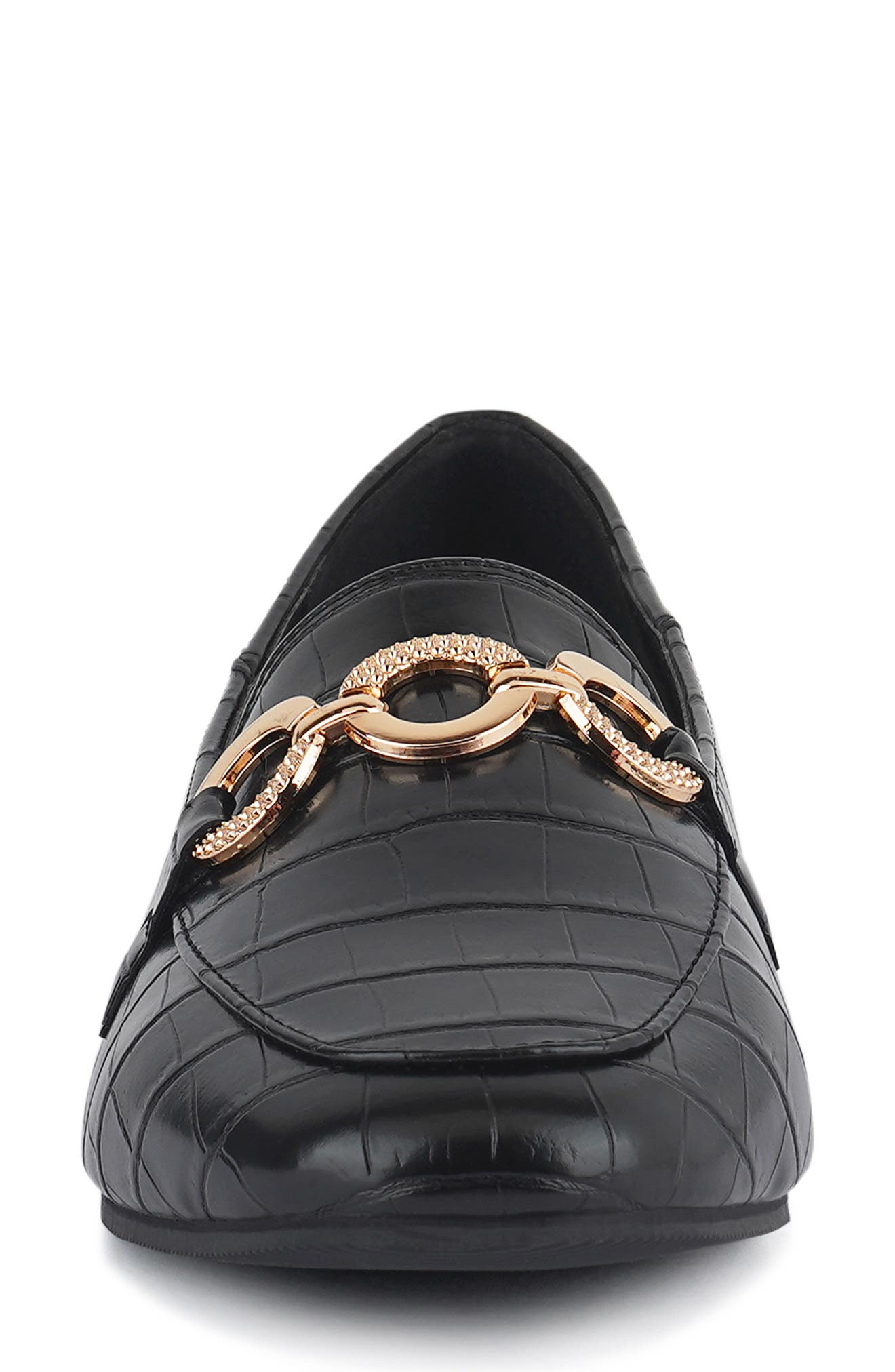 LONDON RAG Wibelle Croc Embossed Loafer, Alternate, color, Black