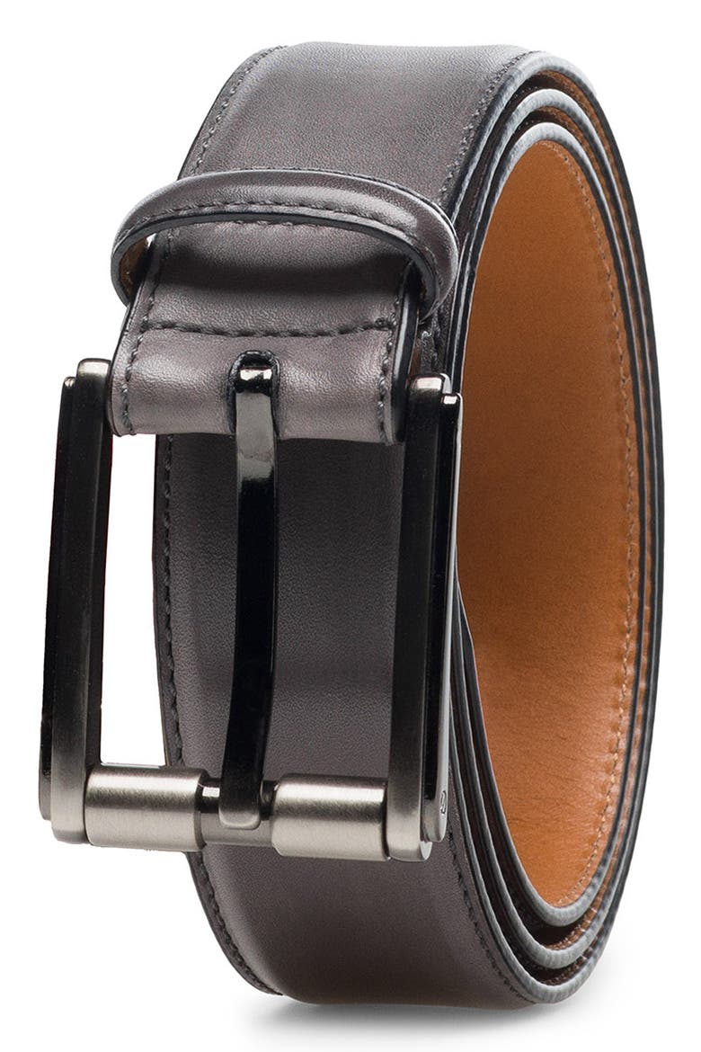 Dali Leather Belt, Main, color, GREY
