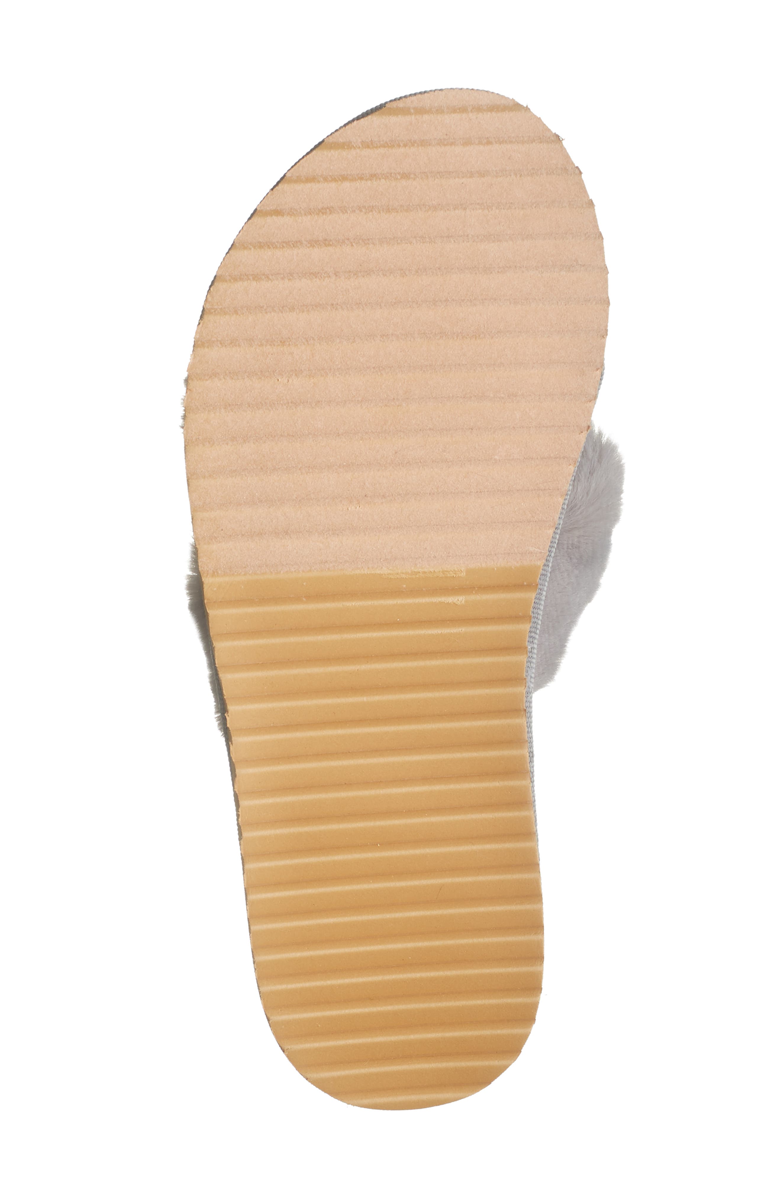 Chase & Chloe Faux Fur Slide Sandal, Alternate, color, GREY