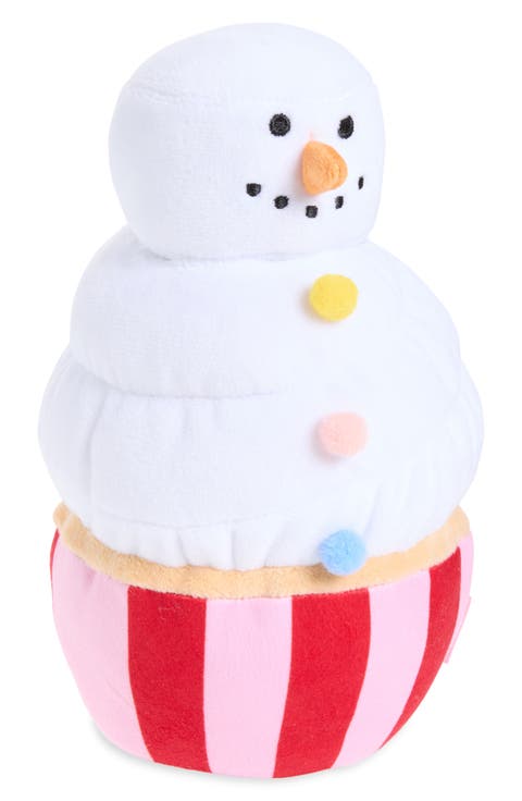Snowman Cupcake Dog Toy