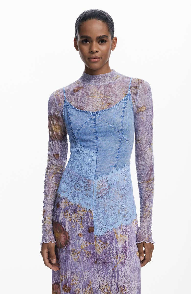 Desigual Sleeveless A-Line Dress, Alternate, color, Blue