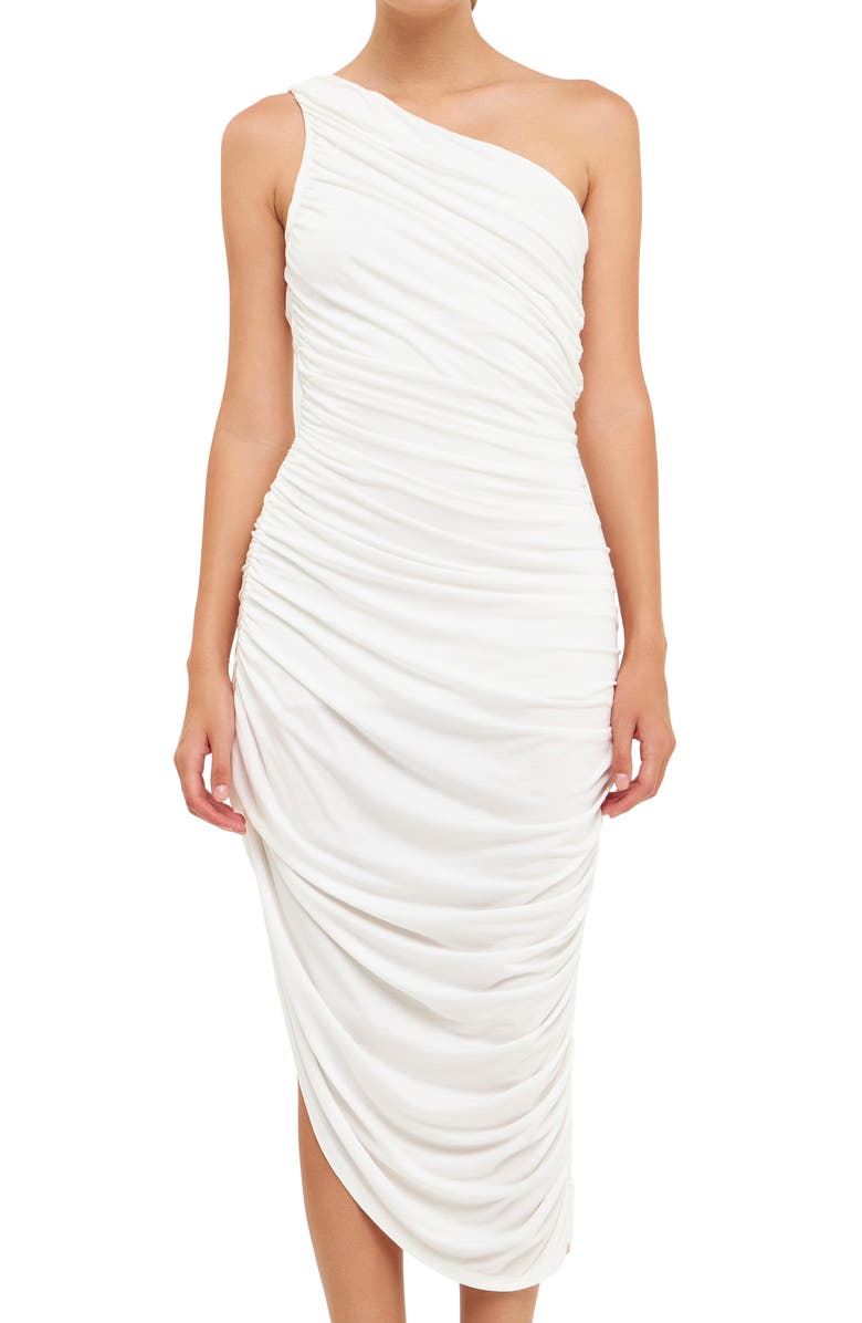 Endless Rose One-Shoulder Asymmetric Jersey Dress, Alternate, color, 