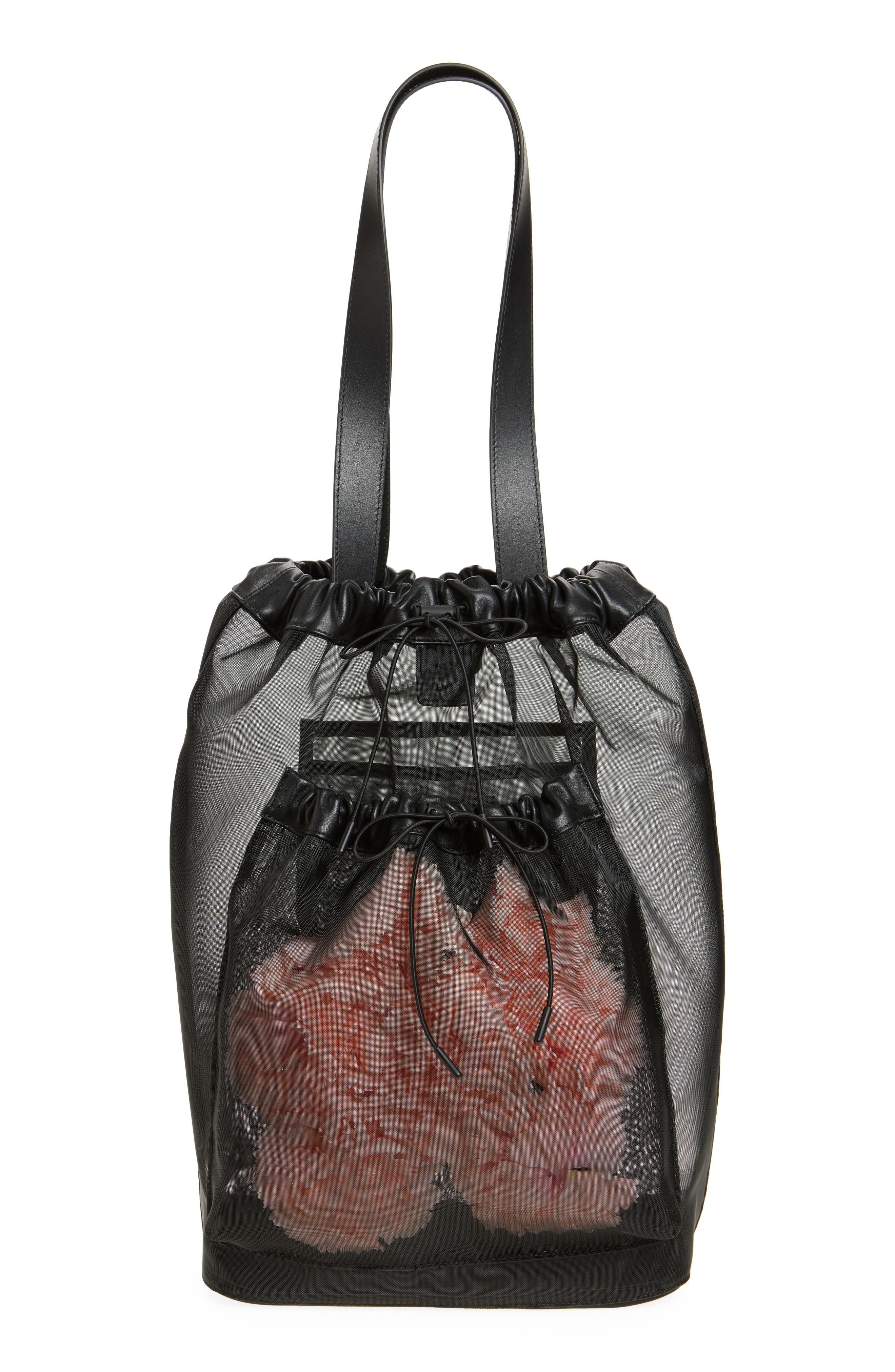 Simone Rocha Carnation Drawstring Tote, Main, color, 