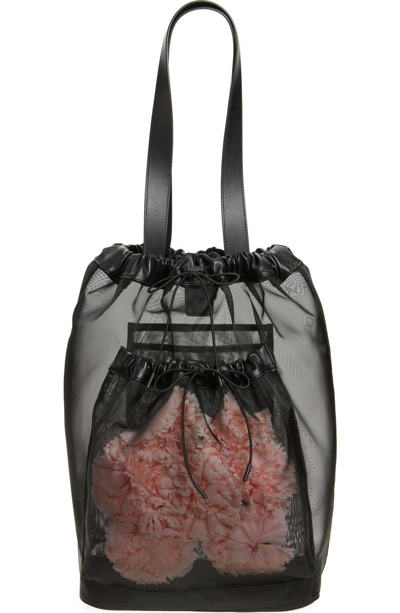Simone Rocha Carnation Drawstring Tote, Main, color,