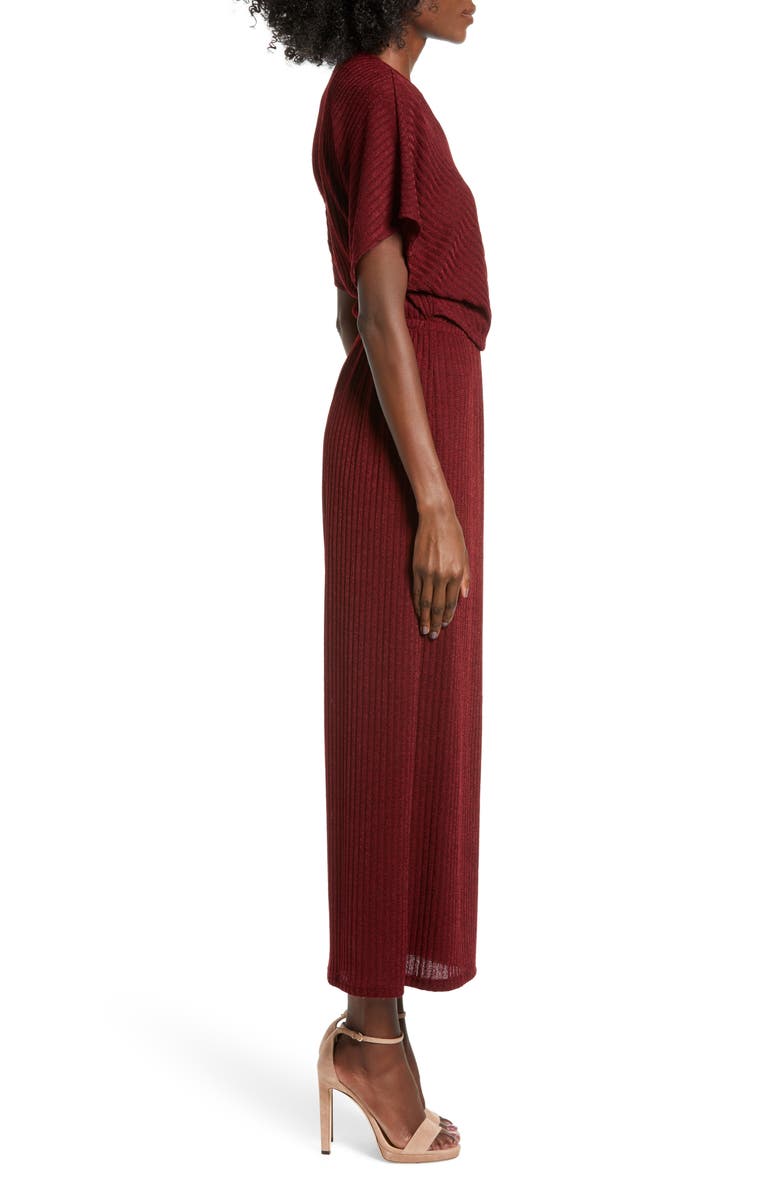 All in Favor Wide Leg Wrap Front Jumpsuit, Alternate, color, 