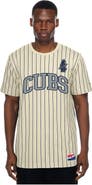 New Era Men's New Era Cream Chicago Cubs Throwback Meshback Pinstripe T-Shirt