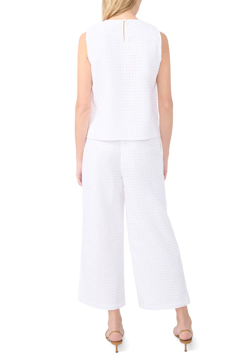 Eyelet Embroidery Shell, Alternate, color, BRIGHT WHITE