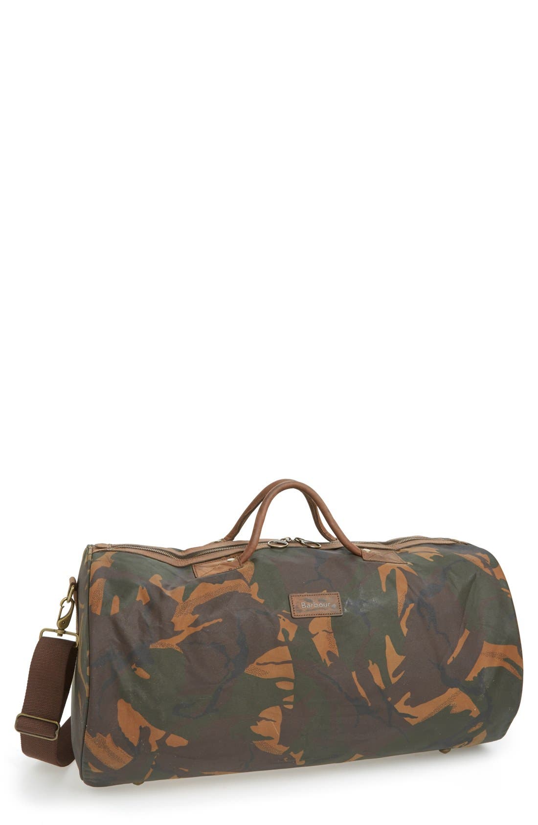 Barbour 'Glenn' Waxed Canvas Duffel Bag, Main, color, 