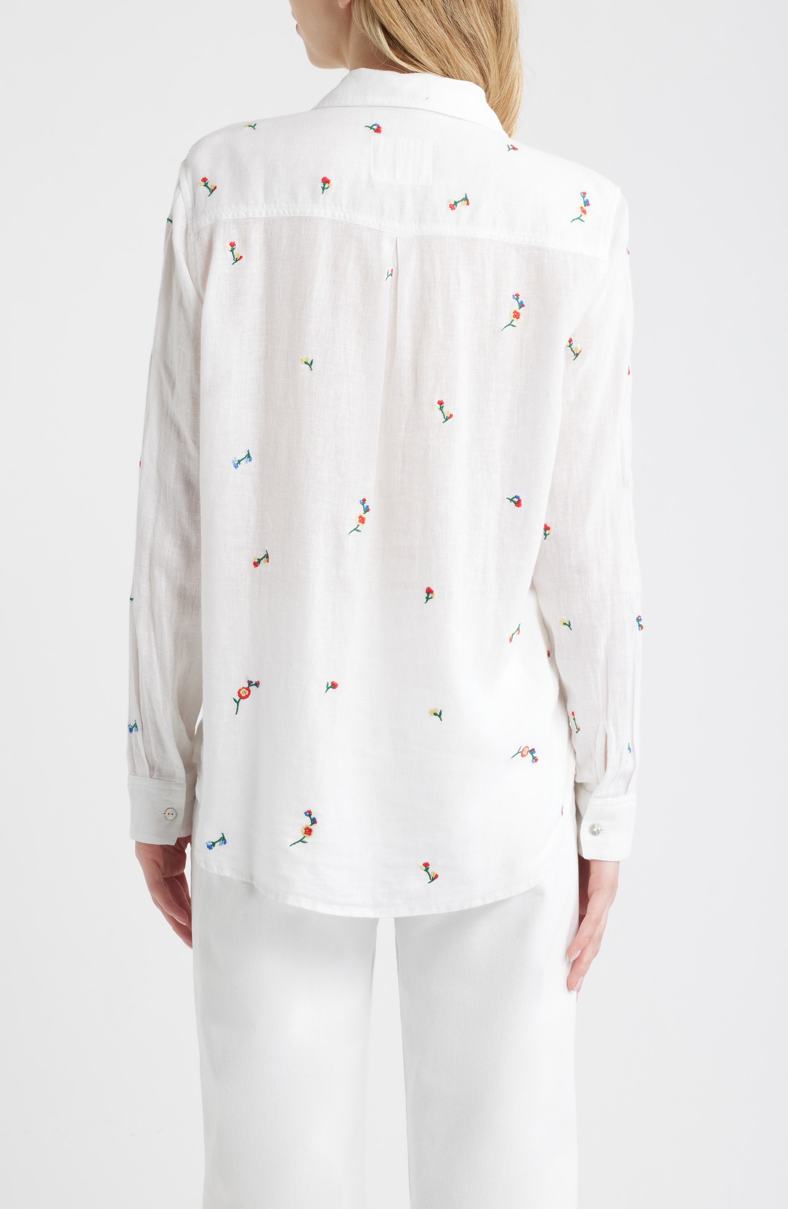 Charli Embroidered Linen Blend Button-Up Shirt - image 2