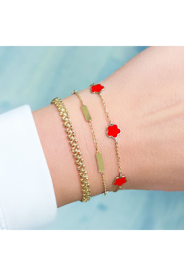 Coral Flower Bracelet, Alternate, color, Coral