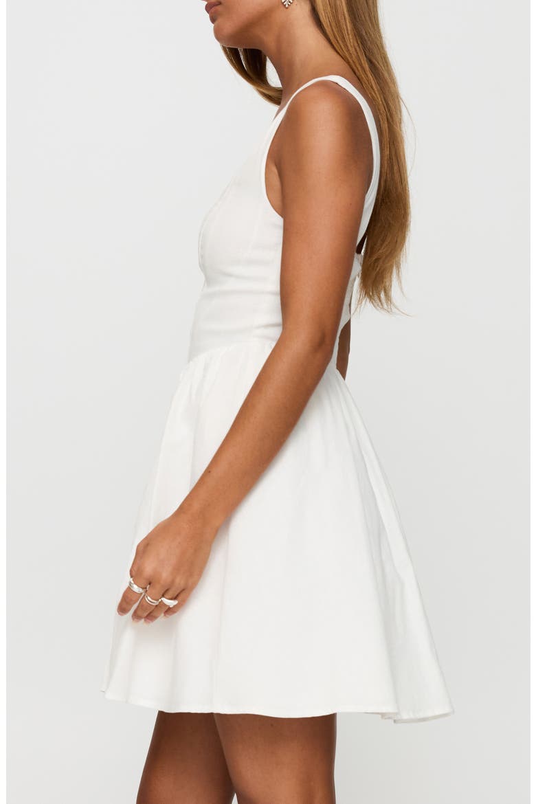 Martie Stretch Cotton Fit & Flare Minidress, Alternate, color, WHITE