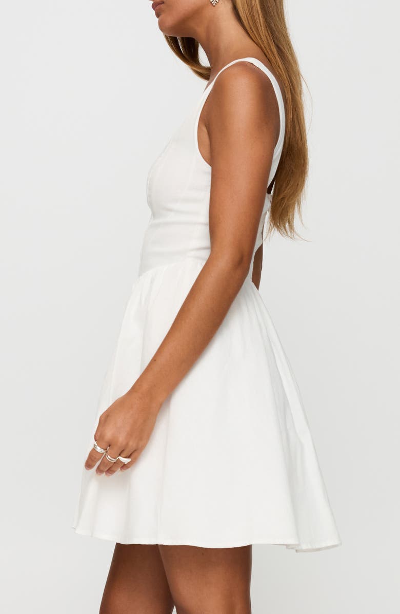 Princess Polly Martie Stretch Cotton Fit & Flare Minidress, Alternate, color, White