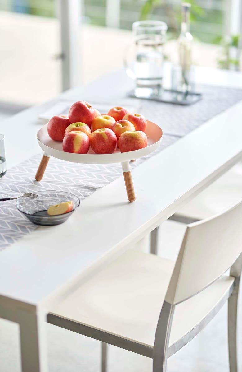 Yamazaki Three-Leg Tray Table, Alternate, color, White