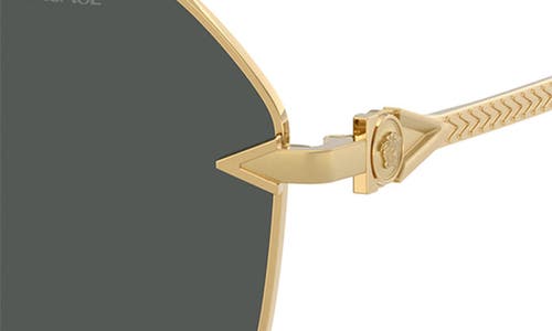 Versace Rectangular Frame Sunglasses In Gold