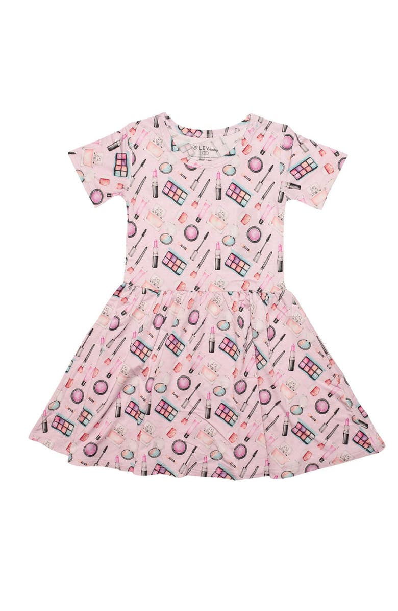 Lev Baby Makeup Print Twirl Dress, Main, color, Pink