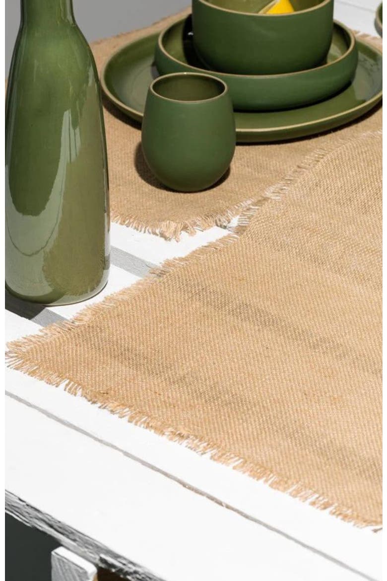 Jute Table Runner, Alternate, color, Natural
