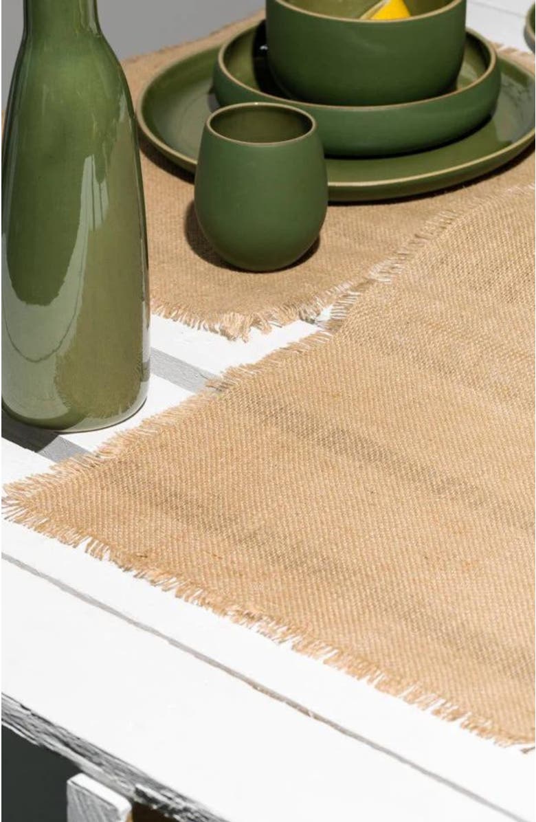 Gharyan Stoneware Jute Table Runner, Alternate, color, Natural