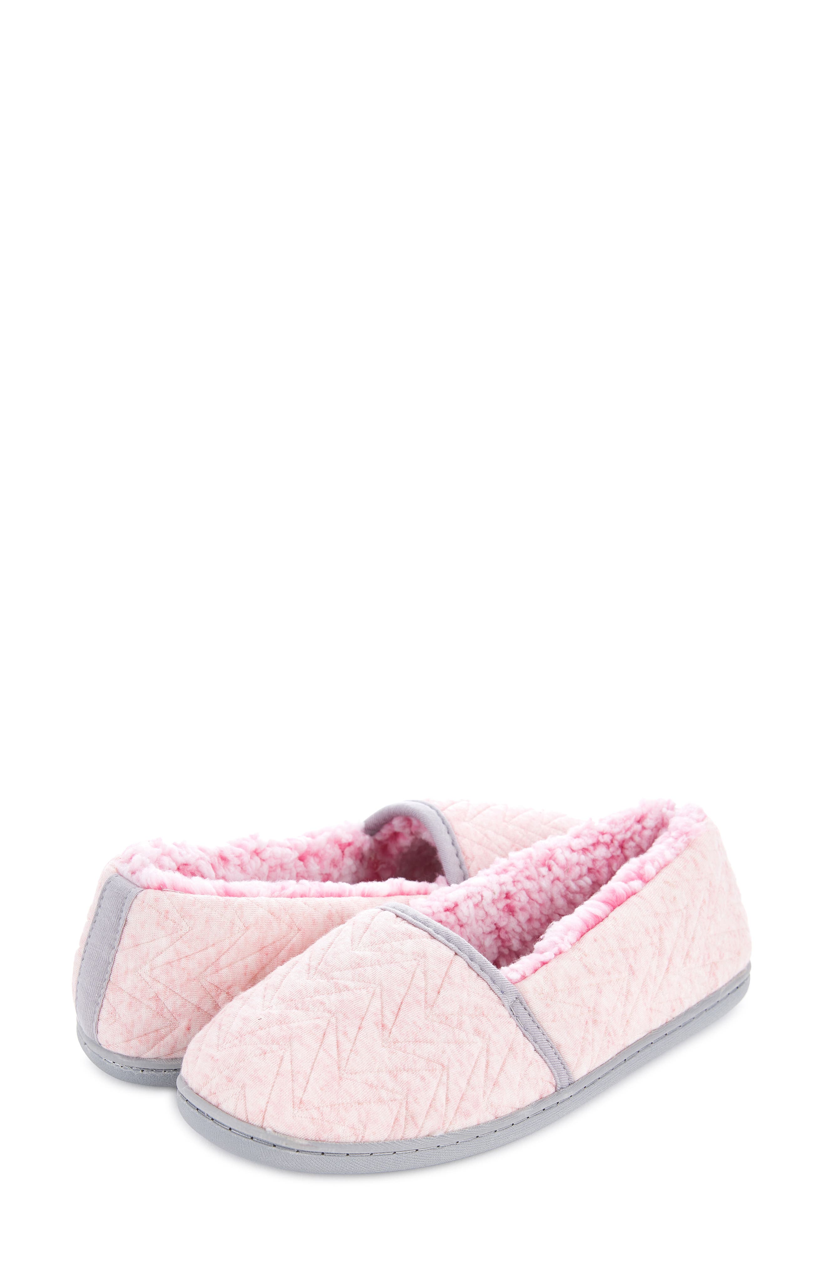 Chloe Quilt Fleece Slipper, Alternate, color, PINK