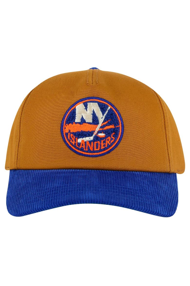 Men's American Needle  Tan/Royal New York Islanders Burnett Adjustable Hat, Main, color, Tan