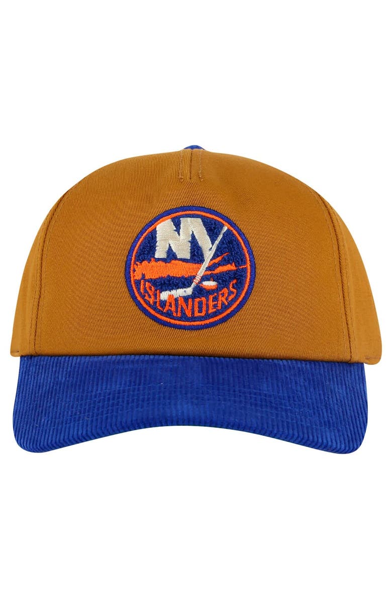 American Needle Men's American Needle  Tan/Royal New York Islanders Burnett Adjustable Hat, Main, color, Tan
