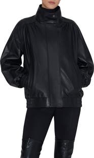 Soia & Kyo Oversize Leather Bomber Jacket