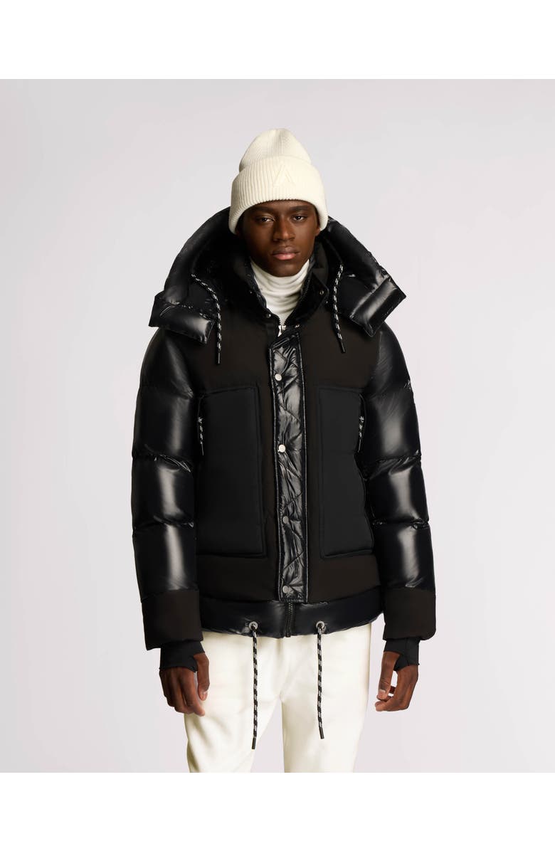 Alpenhaus Farlin Mixed Media Relaxed Fit Puffer with Removable Hood, Main, color, Black