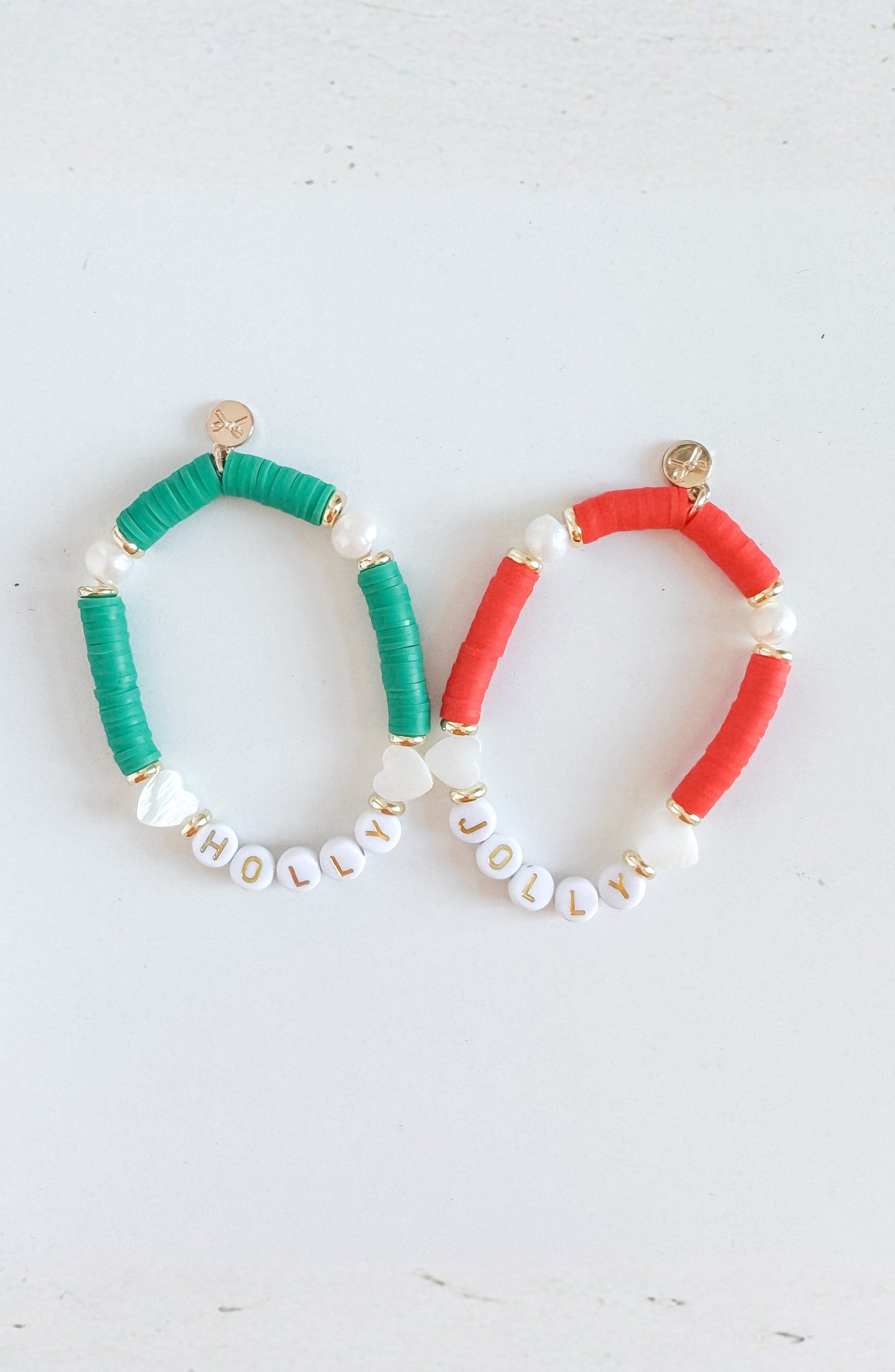 Bits & Bows Holly Jolly Bracelet Set in Red 