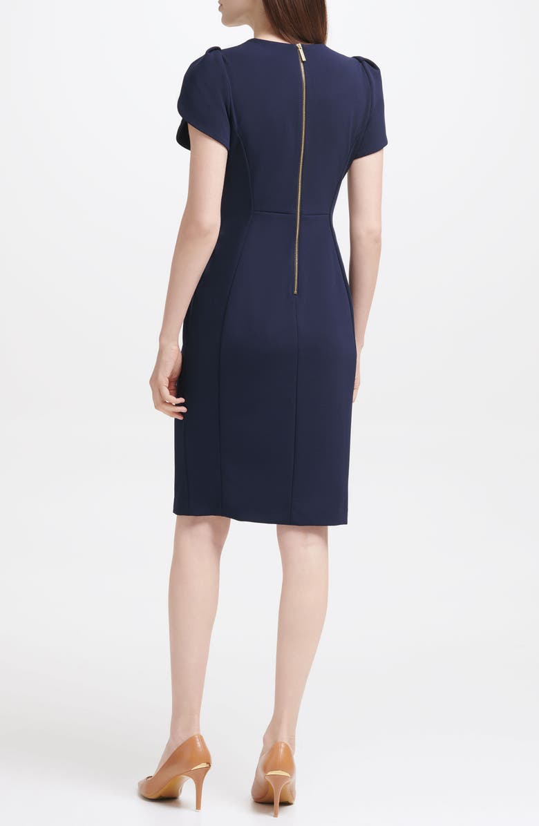 Calvin Klein Tulip Sleeve Sheath Dress, Alternate, color, Indigo