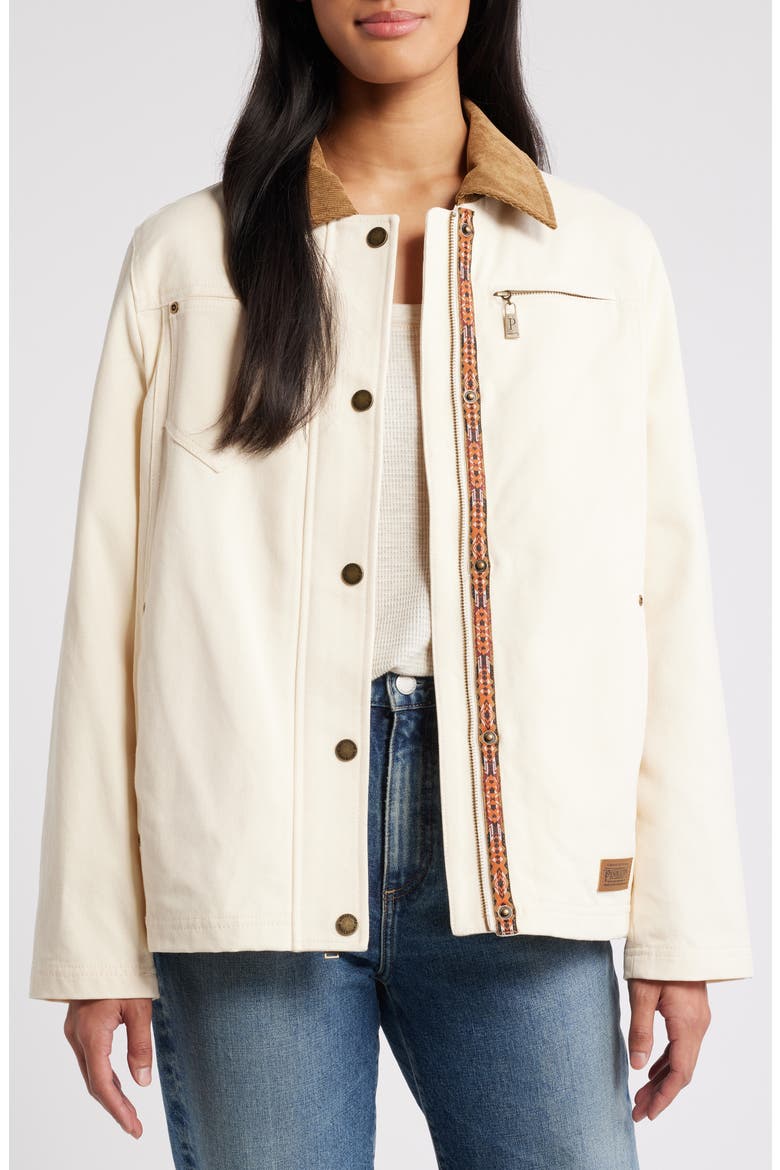 Hazel Canvas Jacket, Alternate, color, BONE