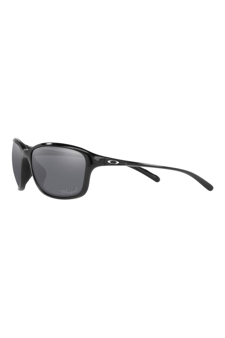 59mm Polarized Round Sunglasses, Alternate, color, POLISHED BLACK / BLACK