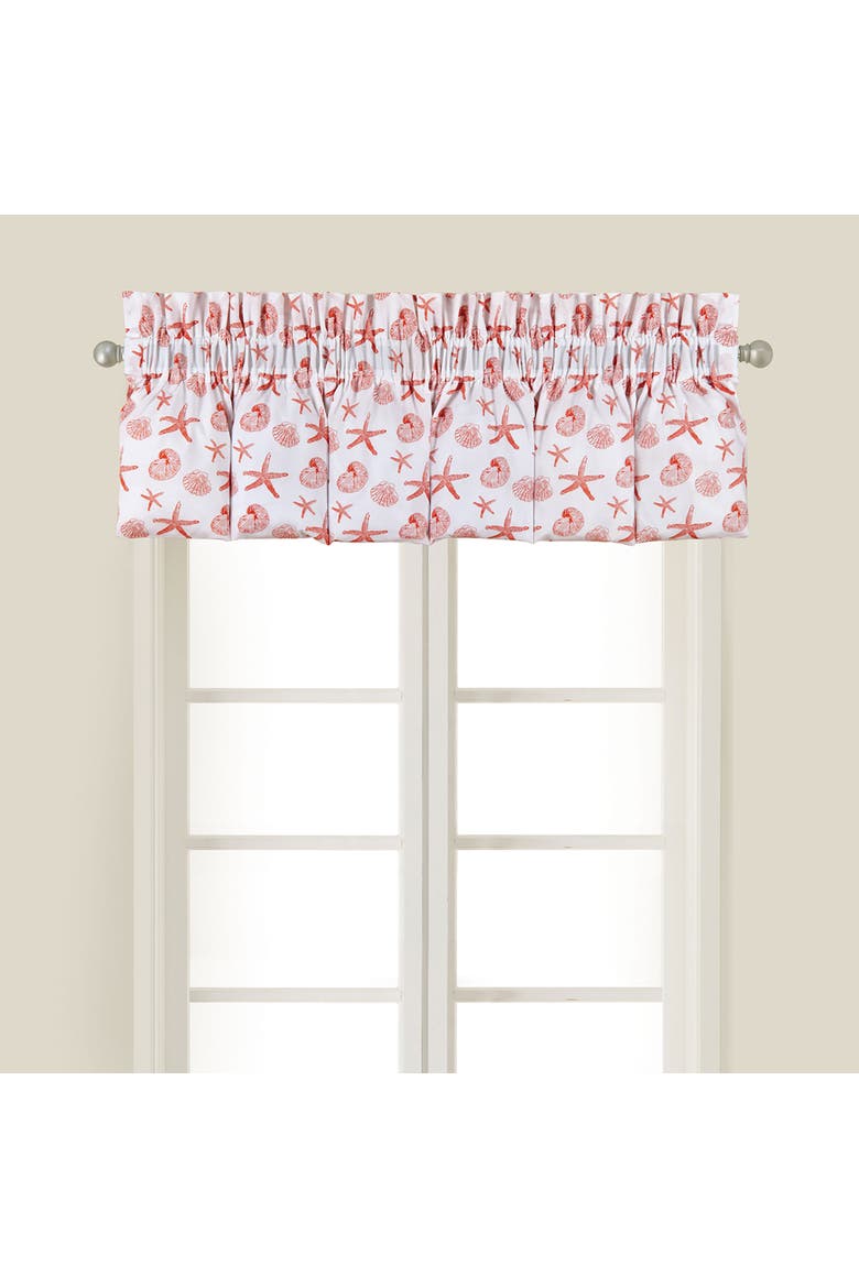 Cora Blouson Sea 100% Cotton Single Window Valance, 15" x 80", Main, color, Pink