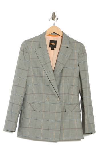Hugo Boss Boss Orange Jachecky Blazer Jacket In Melange Windowpane