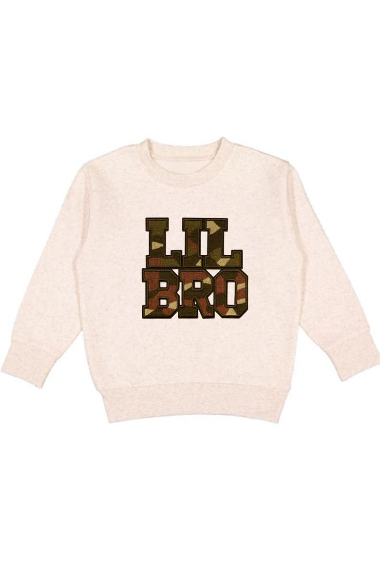 Lil Bro Camo Patch Sweatshirt, Main, color, Natural