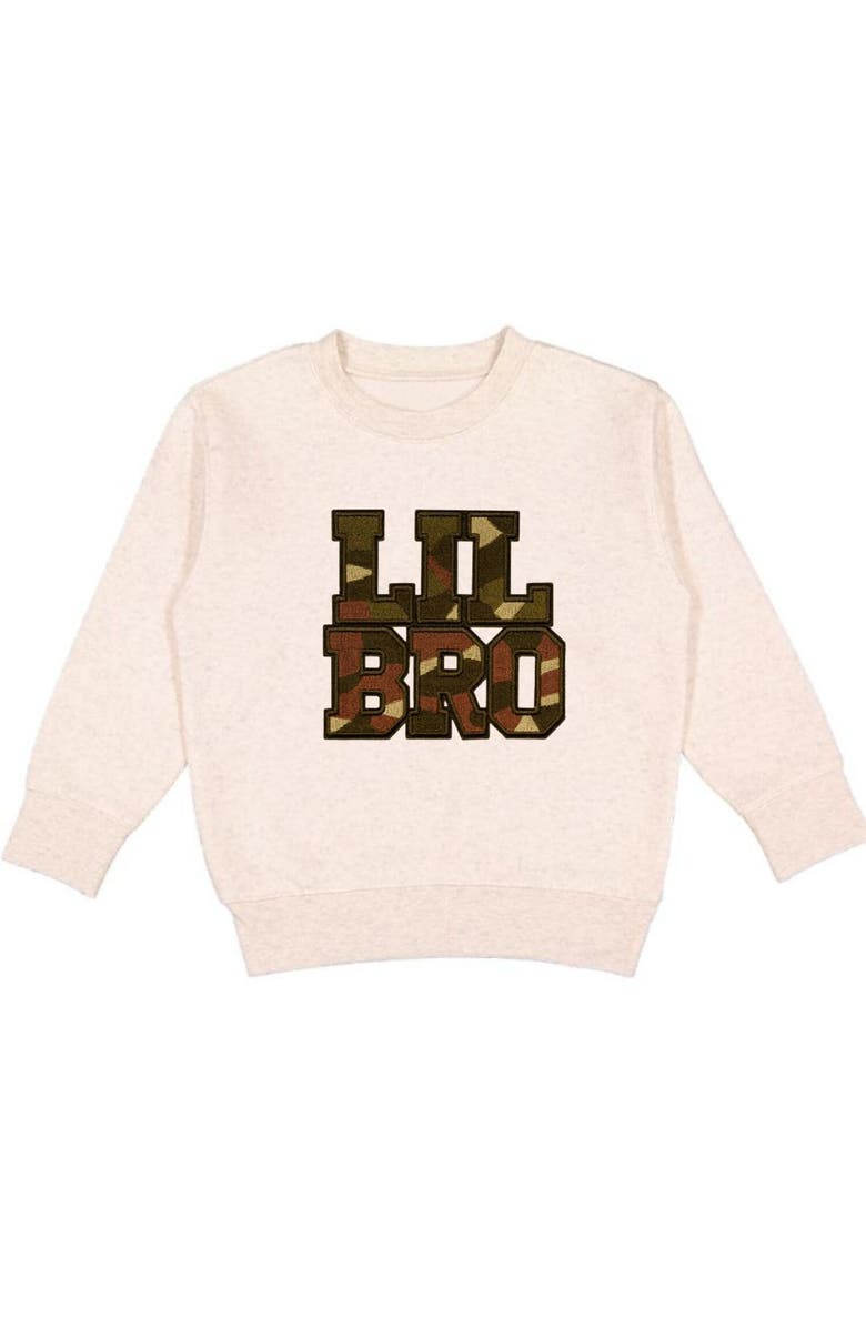 Sweet Wink Lil Bro Camo Patch Sweatshirt, Main, color, Natural