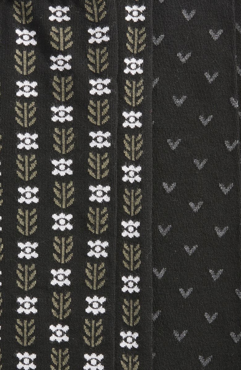 Oroblu Joyful Assorted 2-Pack Crew Socks, Alternate, color, Black