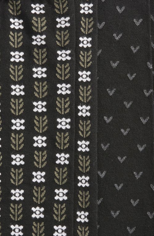 Oroblu Joyful Assorted 2-pack Crew Socks In Black