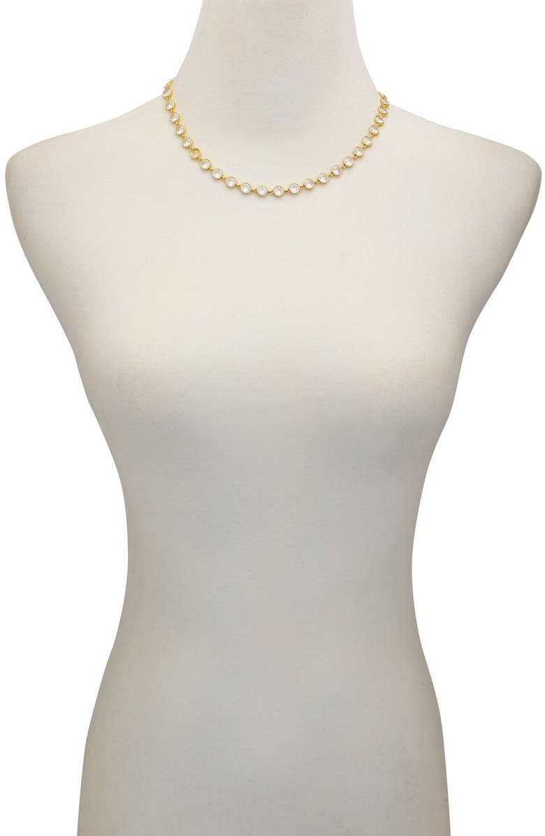 Vince Camuto Cubic Zirconia Bezel Necklace, Alternate, color, 14K Gold Plated